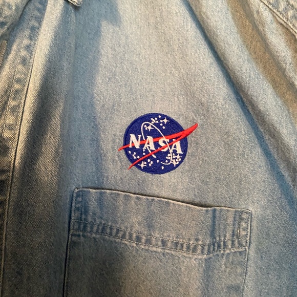vintage denim nasa button down - Picture 2 of 3